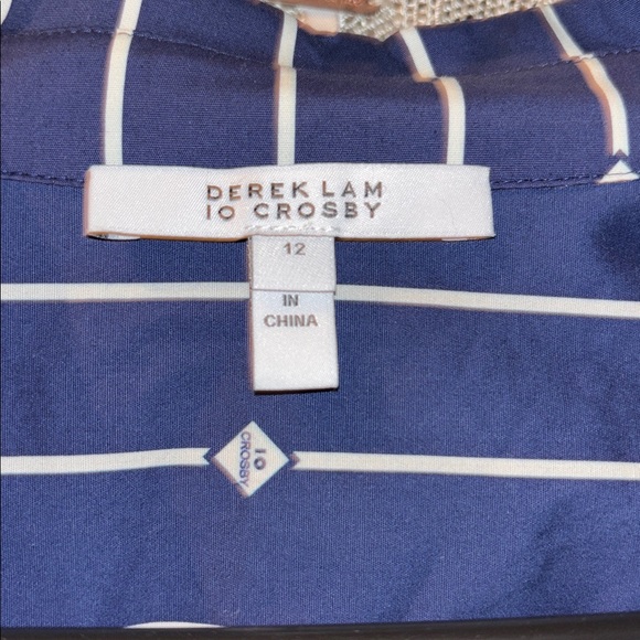 10 Crosby Derek Lam Blue and White Striped Dress - Picture 9 of 10